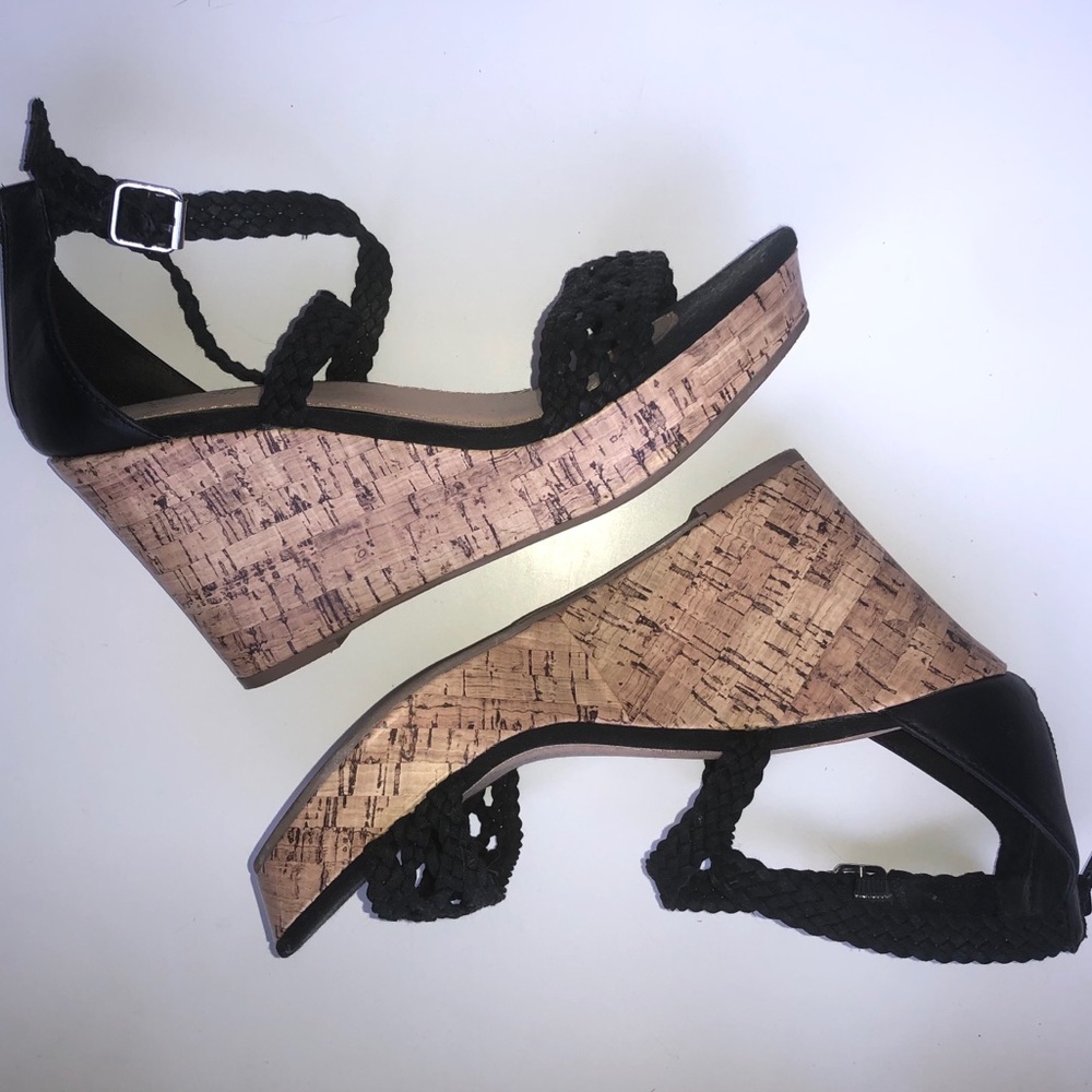 Mossimo Black Cork Wedge Heels - Size 8